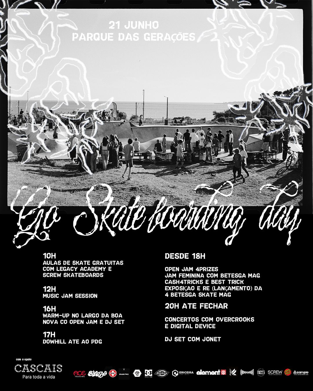 Cartaz do Go Skateboarding Day no Parque das Gerações — 21 de junho
